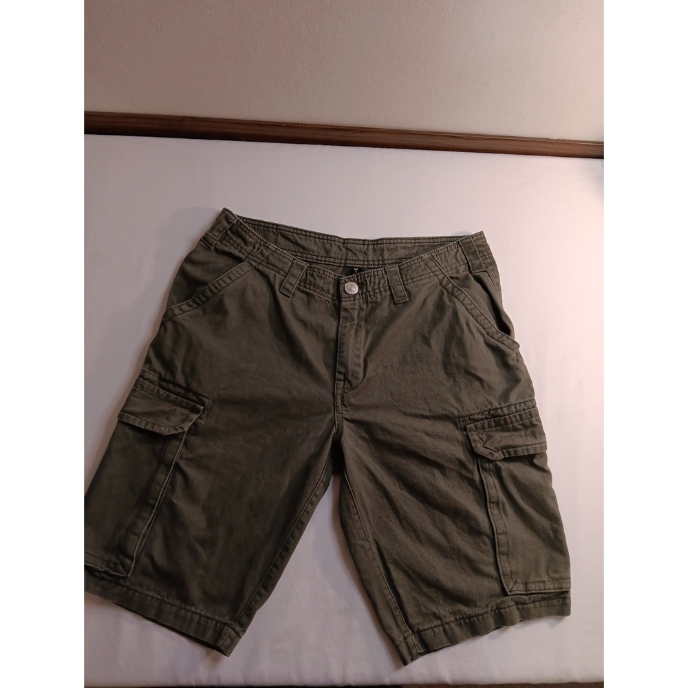 True Religion Men's Cargo Shorts Sz 30 Olive Green Flap Pockets  2 Snags See Pic